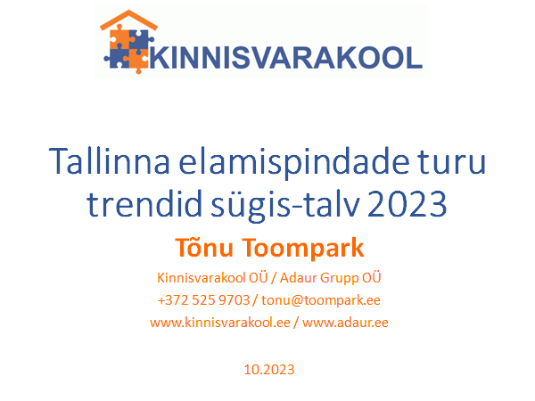 Tallinna elamispindade turu trendid sügis-talv 2023