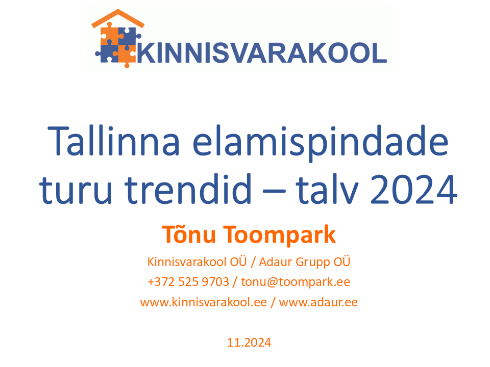 Tallinna elamispindade turu trendid – talv 2024