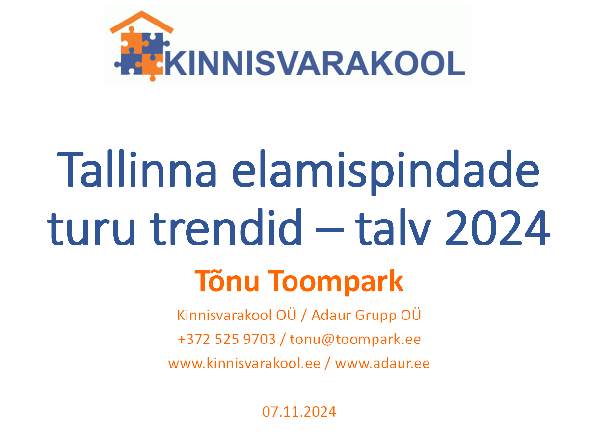 Tallinna elamispindade turu trendid – talv 2024